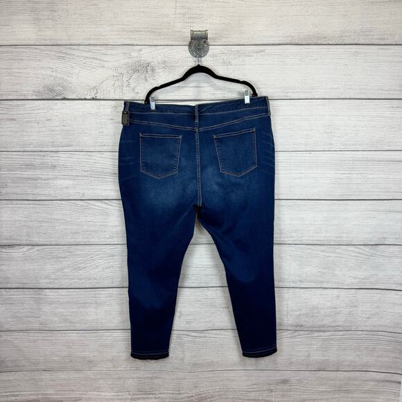 A New Approach Plus Size Dark Wash High Rise Distressed Jeggings Size 24W - Picture 7 of 8